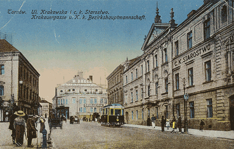 Krakowska ulice a radnice.